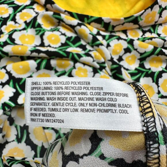 NWT DVF X Target Mini Yellow Black Poppy Floral 90's Cottagecore Shift Dress 14 - Picture 9 of 12